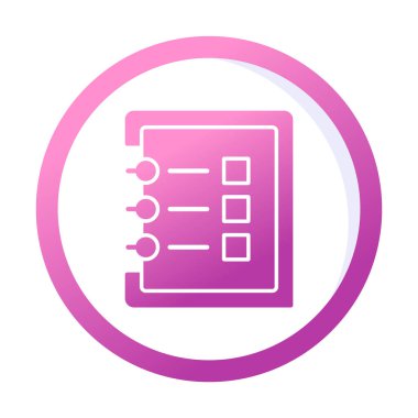 Basit not defteri arayüzü simgesi, vektör illüstrasyonu