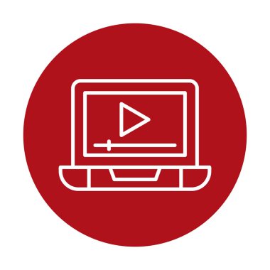 Video Ad simgesi vektör illüstrasyonu