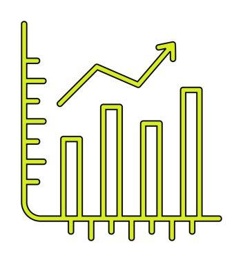 Hisse senetleri büyüyor. Web simgesi basit illüstrasyon