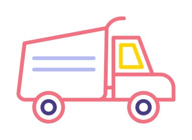 Web ve mobil uygulama tasarımınız için kamyon simgesi vektörü, kargo kamyonu logosu konsepti