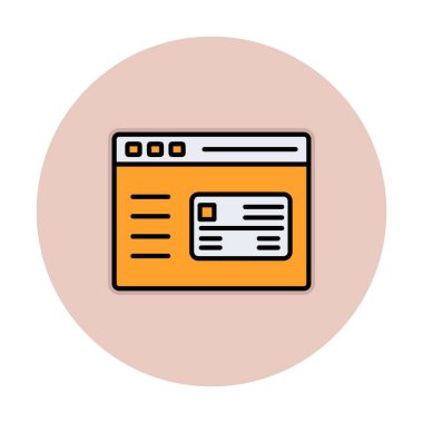 Basit Web Ödeme simgesi, vektör illüstrasyonu