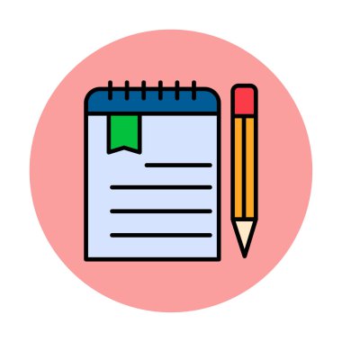 not defteri simgesi soyut arkaplan vektöründe izole edildi