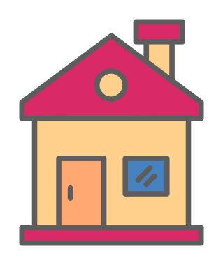 Ev. Web simgesi basit illüstrasyon