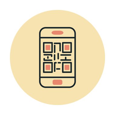 Akıllı telefon ekranındaki qr kodu beyaz arkaplanda izole edilmiş