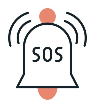 Yani acil durum simgesi vektör illüstrasyonu