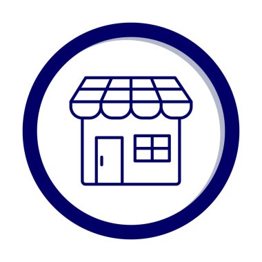 Dükkan cephesi simgesi, vektör illüstrasyonu