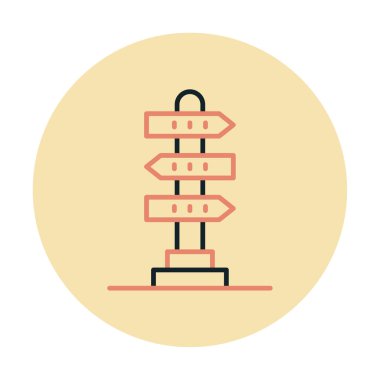 Beyaz arkaplanda yön vektörü illüstrasyonu