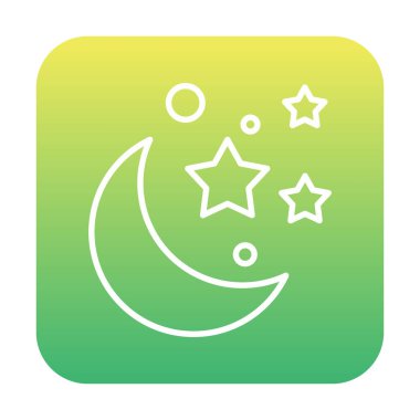 Ay ve yıldızlar. Web simgesi basit illüstrasyon