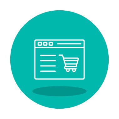 Alışveriş sitesi simgesinin vektör illüstrasyonu