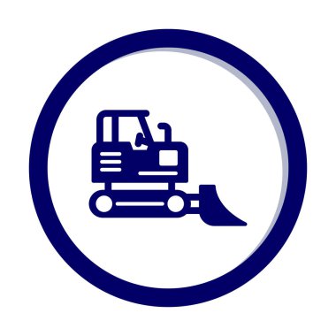 Buldozer simgesi vektör logosu illüstrasyonu