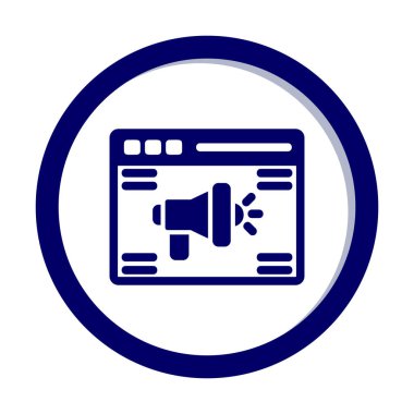 Çevrimiçi Reklam simgesi, vektör illüstrasyonu        