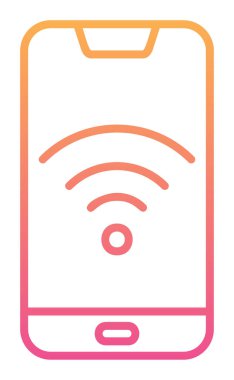 Akıllı telefondaki wifi imzası, basit simge vektör illüstrasyonu