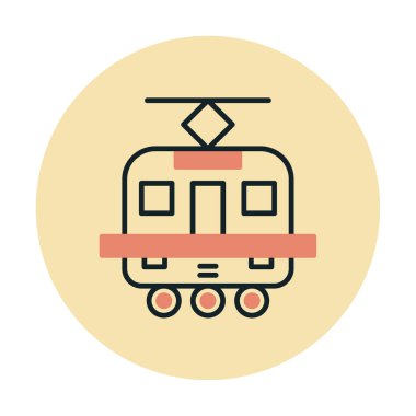 Tramvay simgesi. Moda Tramvay işareti logosu