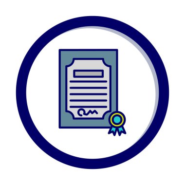 Sertifika vektör simgesi modern basit illüstrasyon 