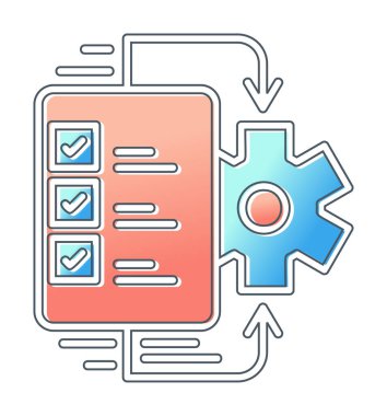 Çalışma akışı simgesi tasarımı, vektör illüstrasyonu                            