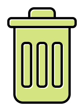 Çöp kutusu vektörü düz simge tasarımı