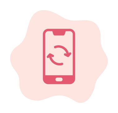 Smartphone Veri Eşzamanlamasının vektör çizimi 