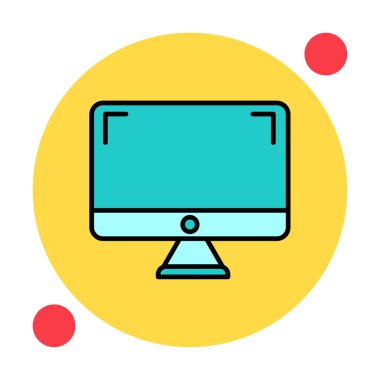 bilgisayar izleme simgesi, vektör illüstrasyonu basit tasarım