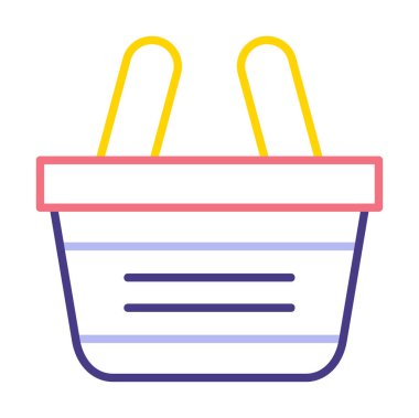 Alışveriş sepeti ikonu vektör illüstrasyonu          