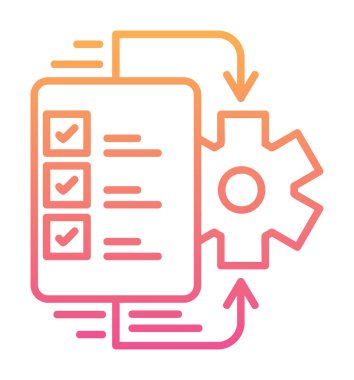 Çalışma akışı simgesi tasarımı, vektör illüstrasyonu                            