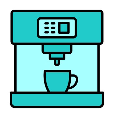 kahve makinesi simgesini, vektör çizim
