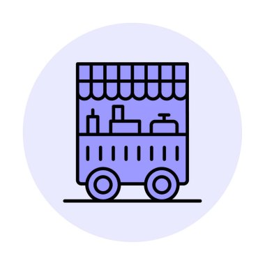 Yemek arabası simgesinin vektör illüstrasyonu 