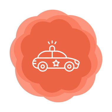 Polis araba simgesi. Vektör çizim