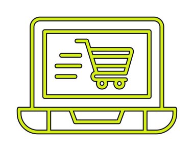 Ekran vektör illüstrasyonunda ticaret simgesi