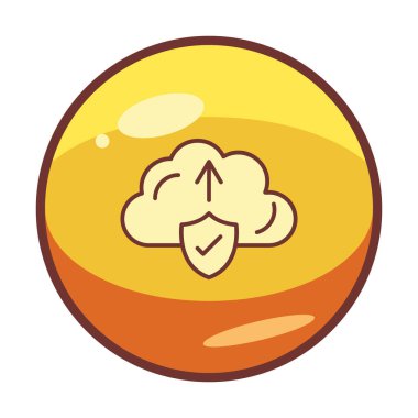 Vektör simgesi yükle, bulut depolama sembolü. Web sitesi veya mobil uygulama için modern, basit düz vektör çizimi