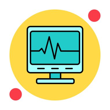 Ecg Okuma simgesi, vektör illüstrasyonu  