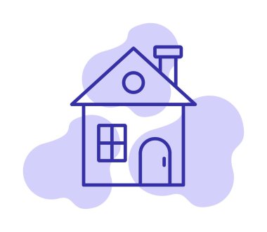 Eve. Web simgesi basit illüstrasyon