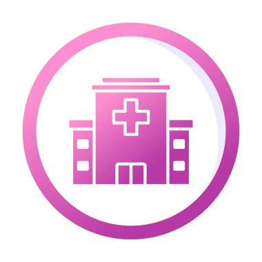 Hastane düz vektör illüstrasyon simgesi