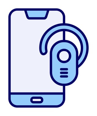 Kulaklık ve akıllı telefon web simgesi, vektör illüstrasyonu