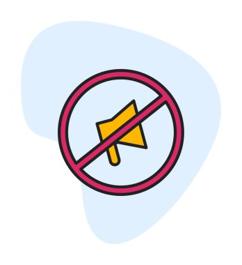 Sessizleştirilmiş simge vektör çizimi