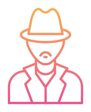 Dedektif ikon vektör illüstrasyonu