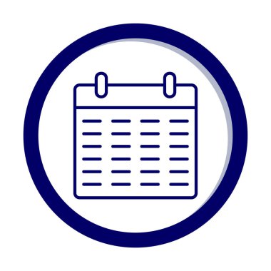 Takvim düzlüğü simgesi, vektör illüstrasyonu 