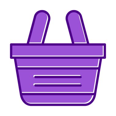 Alışveriş sepeti ikonu vektör illüstrasyonu          