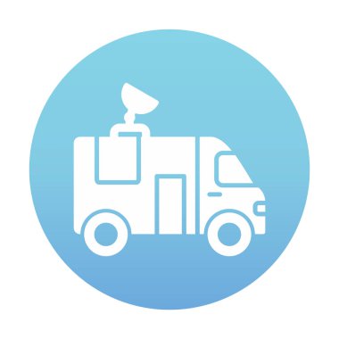 News Van düz vektör simgesi