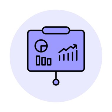 Beyaz arkaplan üzerinde sunum vektörü illüstrasyonunu çalıştır