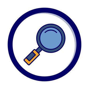 Büyüteç simgesi düz stil. Loupe renk simgesini ara. Vektör illüstrasyonu 