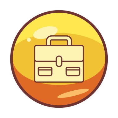 Evrak çantası vektör düz simgesi. İş durumu simgesi, bavul emojisi, vektör illüstrasyonu