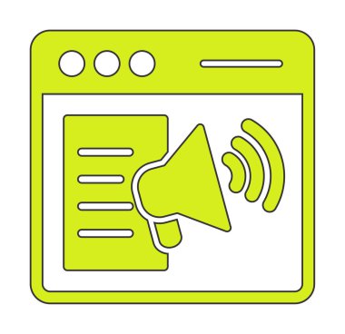 Webpage Çevrimiçi Pazarlama. Contour sembolü. Vektör izole çizimi.