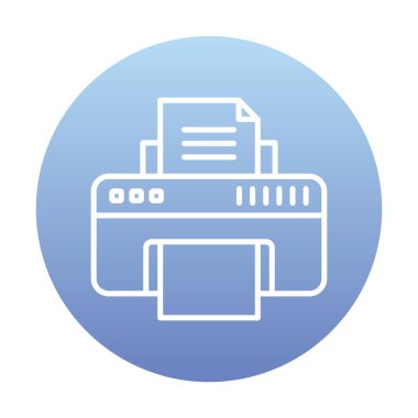 yazıcı simgesi web basit illüstrasyon