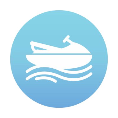 Deniz jeti kayağı ikonu. Web tasarımı için deniz jeti kayağı vektör simgesinin basit çizimi