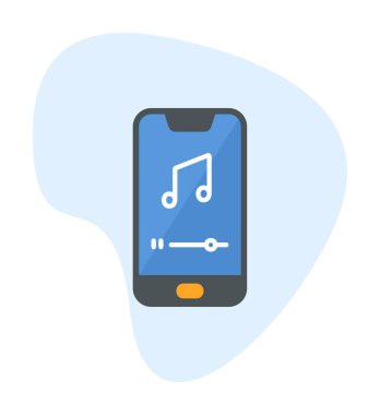 Mobil Müzik Oynatıcı ikon vektör illüstrasyonu