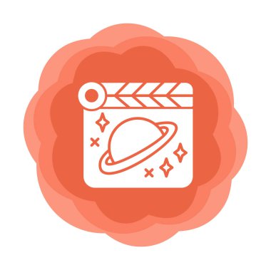 Space Film icon vector illustration