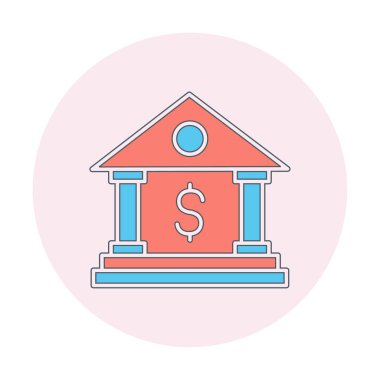 Beyaz arka plan üzerinde izole banka simgesi