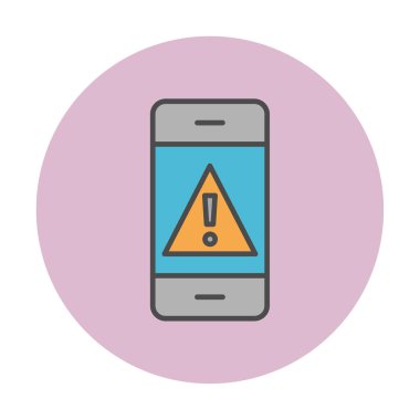Mobil Uyarı simgesi vektör illüstrasyonu