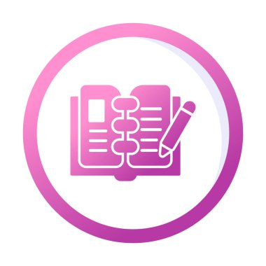 açık kitap ve kalem simgesi, vektör illüstrasyonu 