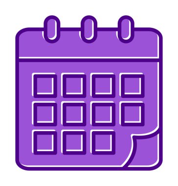 Takvim düzlüğü simgesi, vektör illüstrasyonu 